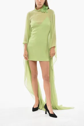 Taller Marmo Crepe-Silk Caftan Dress with Slip Taller Marmo