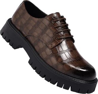 Generic Mens Oxford Leather Shoes Large Size Wide Toe British Style Business Casual Vintage Workwear Design for Daily Commute and Everyday Use(Brown,10.5)