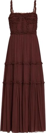 Ulla Johnson Talitha Mid Dress - Dames - Maxi kleedjes - Bruin - S - Polyester - Kleedjes