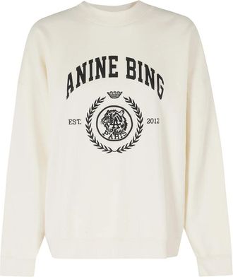 Anine Bing Miles Sweatshirt Collegiate - Dames - Sweatshirts - Wit - M - Hoodies & sweatvesten