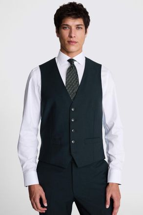 Moss Tailored Fit Bottle Green Performance Waistcoat