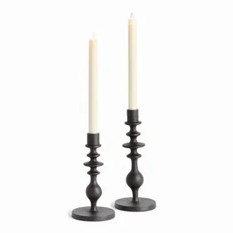 Napa Home & Garden Luke Black Aluminum Taper Holders Set of 2 at Nordstrom