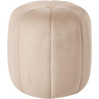 Beliani Pouf rotondo moderno in velluto Glam Soggiorno Camera da letto Beige Selby