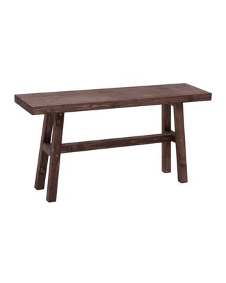 Deco Wood Banqueta de madera maciza en tono nogal de 100x50cm