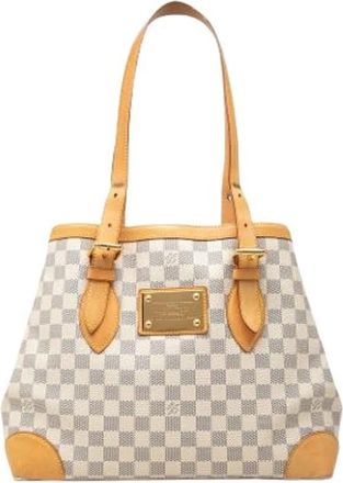 Louis Vuitton Pre-owned Hampstead MM Tote Bag - Dames - Vintage Shopper - Wit - ONE Size - Leer - Vintage