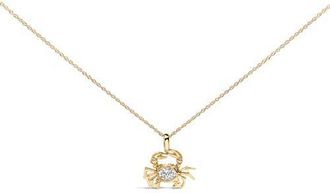 House of Brilliance 14K Yellow Gold 1/5 Cttw Lab Grown Diamond Crab Pendant Necklace at Nordstrom