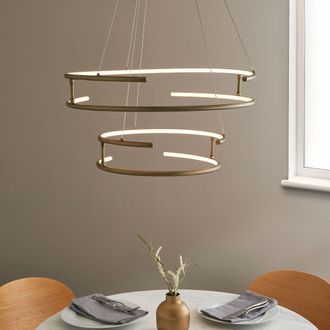 Pagazzi Mabel Antique Brass Led Pendant Ceiling Light in Gold