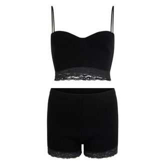 Red Valentino Sets, female, Black, Size: XS Complete Elegant Top and Short Trousers