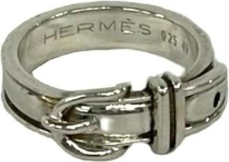 Herm&egrave;s Silver Silver 925 Band Ring (Pre-Owned)