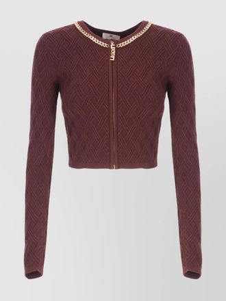 Elisabetta Franchi womens cropped cardigan chain detail