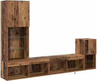 vidaXL Unidades De Pared Para Tv Madera Vieja Madera Contrachapada Vidaxl