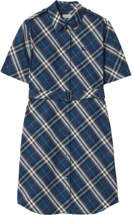 Burberry Chemisier corto a quadri - Blu