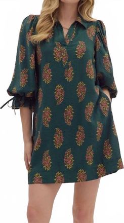 Entro Flutter Mini Dress In Green Multi