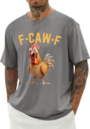Generic F-Caw-F Funny Chicken Humor T-Shirt, f caw f t Shirt Lightweight Casual Tee, f-caw-f Tshirt Classic Fit, Quirky Rooster Design for Men and Women, f ca