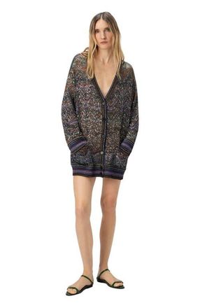 Missoni Oversized V-neck Cardigan With Zigzag Pattern in Multicoloured at Nordstrom, Size 44 It