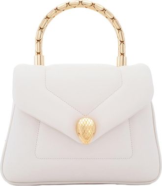 Bulgari Ladies Serpenti Ivory Reverse Top Handle Handbag