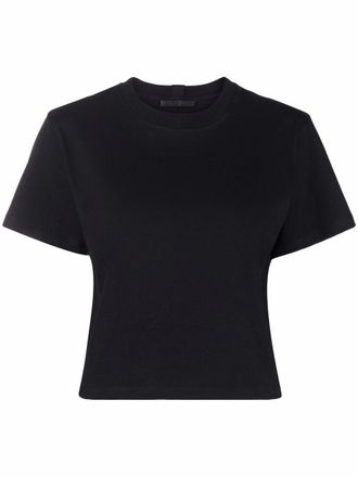 Helmut Lang T-shirt crop con stampa - Nero