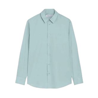Trussardi Shirt met lange mouwen - Heren - Casual Overhemden - Blauw - M - Katoen - Overhemden
