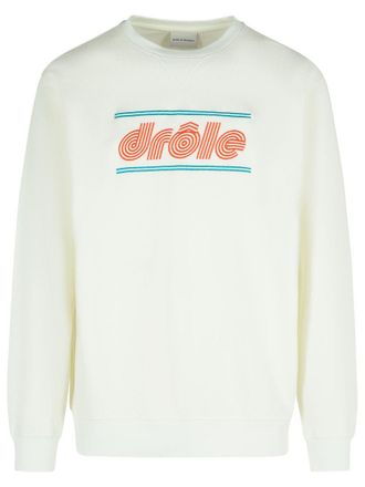 Drôle de Monsieur Tennis White Cotton Sweatshirt