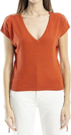 Max Studio Ruched Cap Sleeve Linen-Blend Sweater
