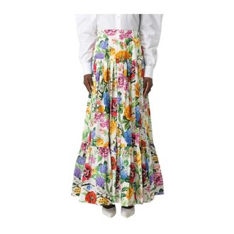 Dolce & Gabbana Maxi Skirts, female, Multicolor, 2XS, Floral Tiered Maxi Skirt