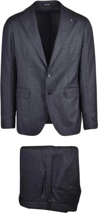 Tagliatore Abito Stondato - Heren - Business pakken - Grijs - L - Wol - Kostuums