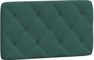 vidaXL Cabecero de cama acolchado terciopelo verde oscuro 90 cm Vidaxl
