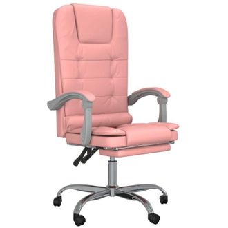 vidaXL Poltrona da Ufficio Massaggiante Reclinabile rosa in Similpelle - Vidaxl