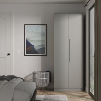 Lewis's Milan Tall Double Wardrobe in Dusk Grey - Ready Assembled - Lewiss Home | TJ Hughes