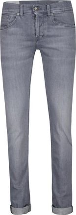 Dondup Jeans, Heren, Grijs, W33, Leer, Slim-fit Jeans