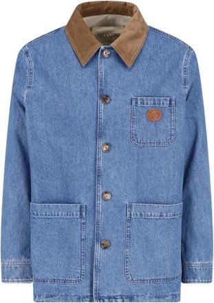 Valentino VLogo Signature Denim Jacket - Heren - Spijkerjassen - Blauw - XL - Denim - Jassen