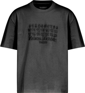 Maison Margiela logo-embroidered cotton T-shirt - men - Cotton - M - Grey