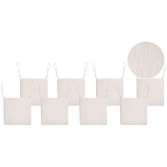 Beliani Set di 8 cuscini per sedie da giardino in tessuto poliestere beige chiaro Sassari