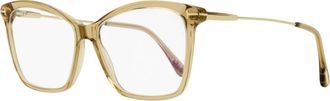 Tom Ford Womens Butterfly Blue Block Eyeglasses TF5687-B 045 Beige/Gold 56mm