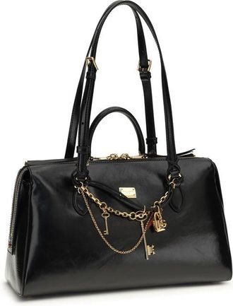 Dolce & Gabbana Womens Black Calf Leather Bos Taurus Shoulder Bag