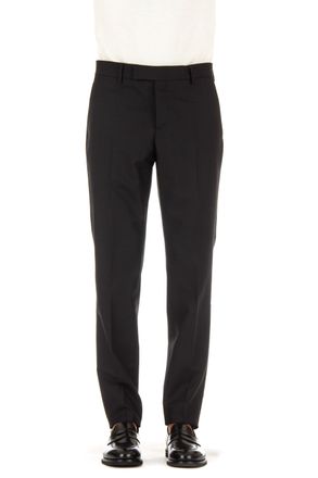 Lardini Black Tailored Trousers in Wool-Mohair Blend