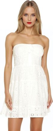 Forever 21 Strapless Eyelet Bustier Mini Dress