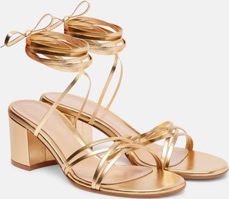 Gianvito Rossi Sandali in pelle metallizzata