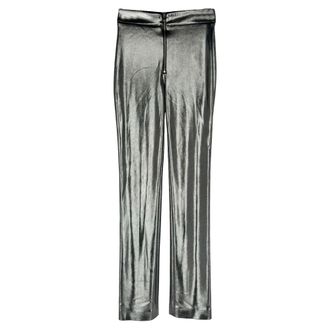 Galvan London Straight-Leg Trousers in Metallic Silver Polyester