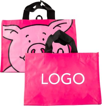 Generic Pink Pig Pink Large Shopping Tote Bags, Reversible, 44x34x23 centimetres