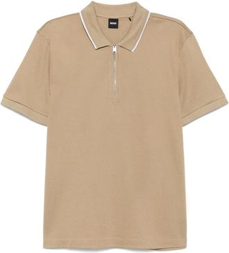 BOSS Polo con zip - Toni neutri
