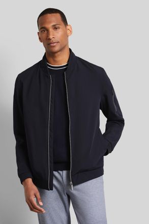 Bugatti Blouson BUGATTI, Herren, Gr. 56, blau (marine), 100% Polyester, unifarben, slim fit, normaler Saum, Jacken Blouson, mit Stretchfunktion