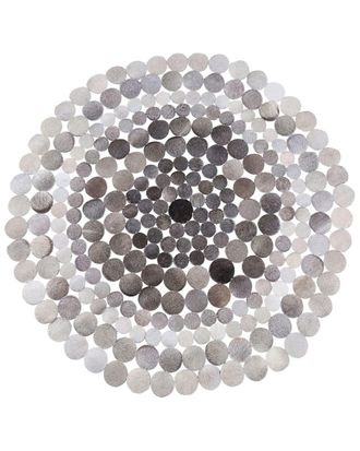 Beliani Alfombra de piel genuina gris 140x140cm