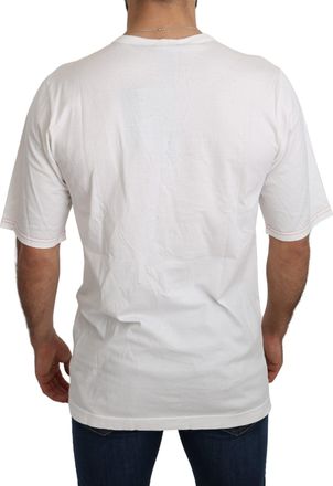 Dolce & Gabbana Mens White Leopard Royal Top T-Shirt Cotton