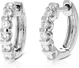 Vir Jewels 1/2 cttw Lab Grown Diamond Hoops Earrings in Sterling Silver With Hidden Post For Women