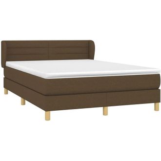 vidaXL Vidaxl - Cama Box Spring Con Colch&oacute;n Tela Marr&oacute;n Oscuro 140x190 Cm