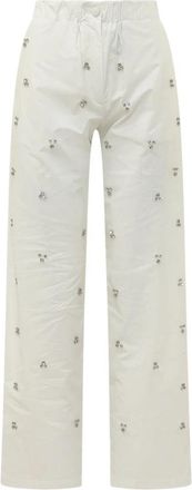 A Paper Kid Popeline Broek - Dames - Straight fit broeken - Wit - S - Broeken