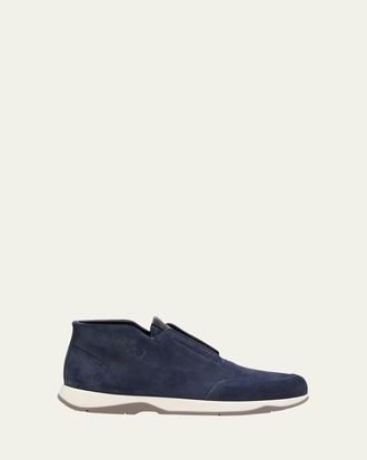 Berluti Mens Echappee Suede Slip-On Loafer Boots