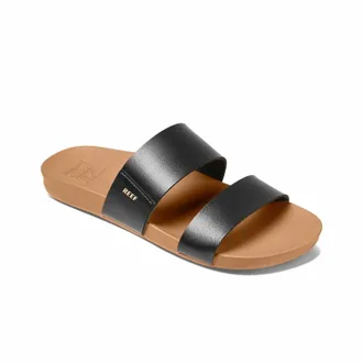 Reef Womens Cushion Vista Slides In Black/natural