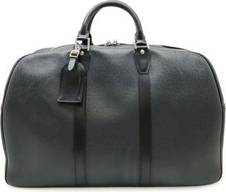 Louis Vuitton Ardoise Black White Taiga Leather Boston Bag (Pre-Owned)